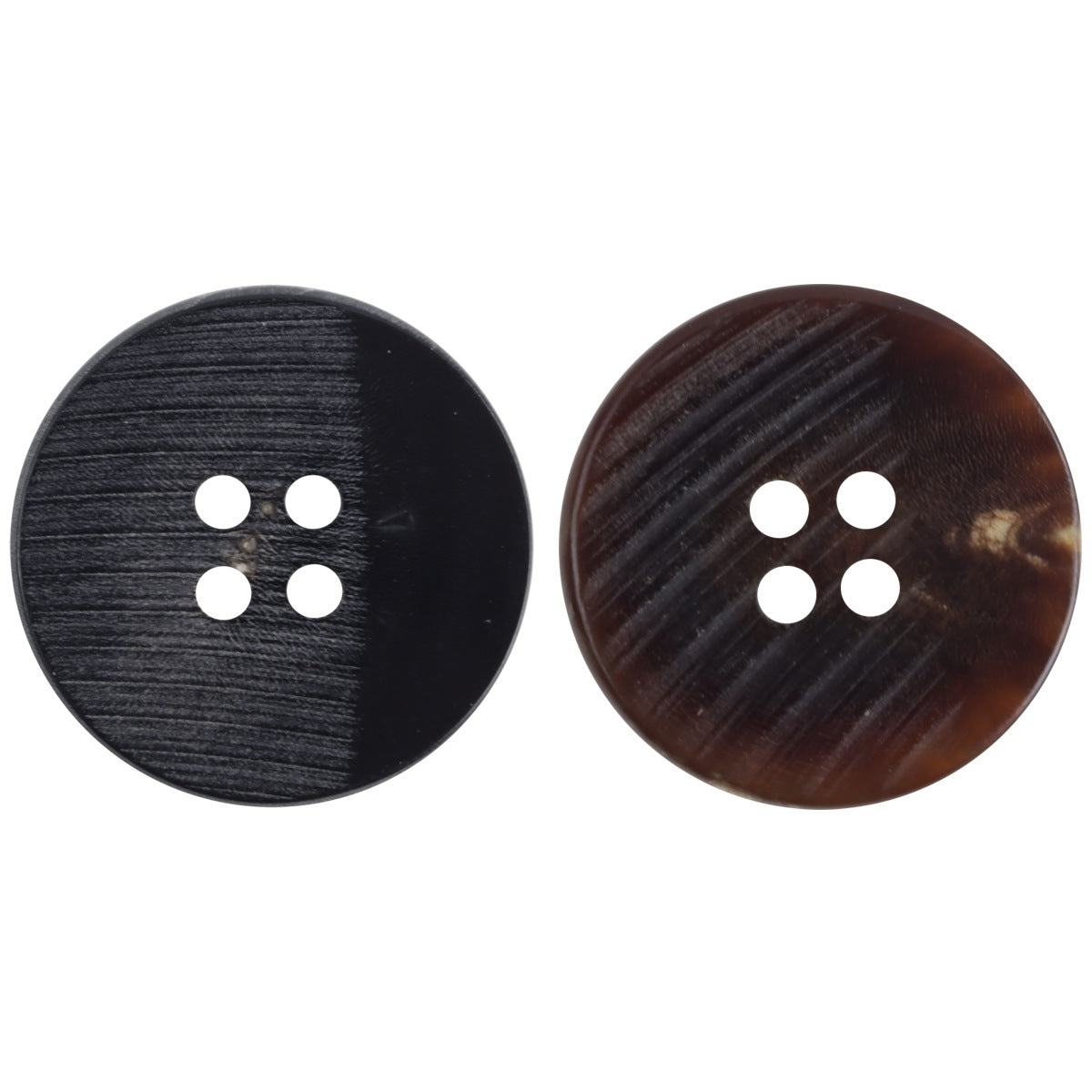 11.5mm - 30mm Flat Diagonally Cut Natural Real Horn Buttons 10pcs - Lots of Buttons