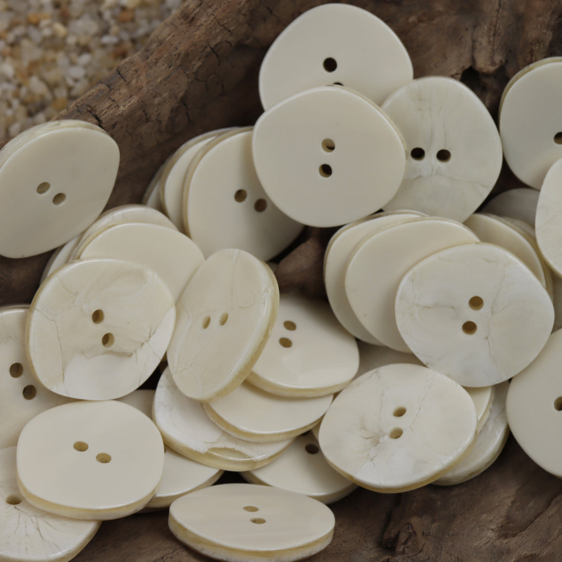 Irregular Rhombus 30mm Extra Large White Coffee Black Resin Buttons 20pcs - Lots of Buttons