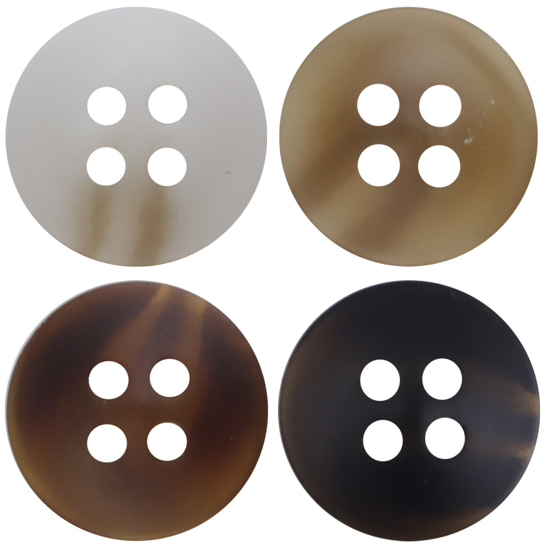 12.5mm Flat 4 Hole Coffee Resin Buttons for Summer Beach Shirts 80 Pack - Lots of Buttons