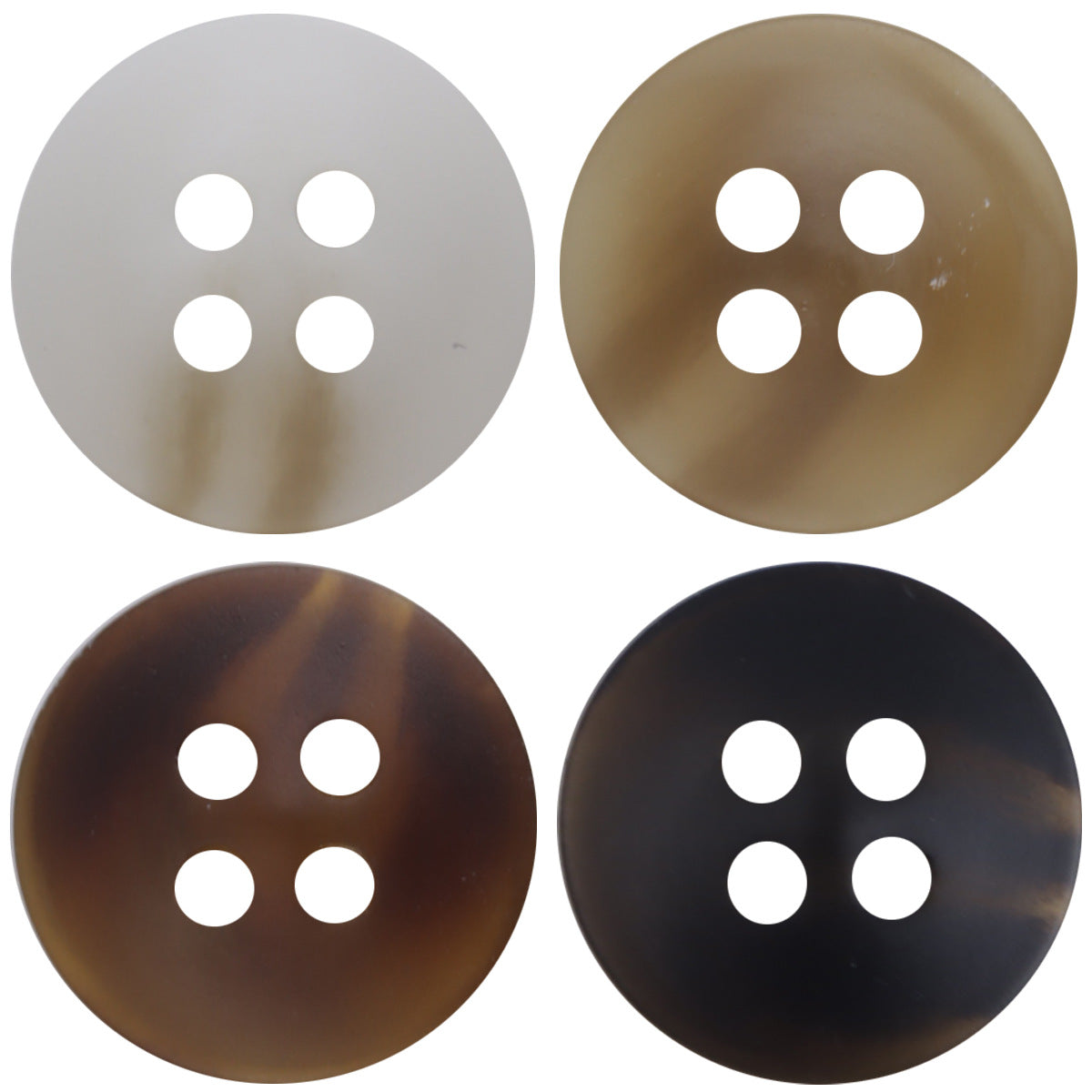 12.5mm Flat 4 Hole Coffee Resin Buttons for Summer Beach Shirts 80 Pack - Lots of Buttons