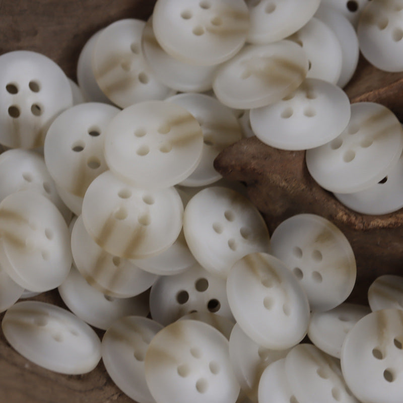 12.5mm Flat 4 Hole Coffee Resin Buttons for Summer Beach Shirts 80 Pack - Lots of Buttons