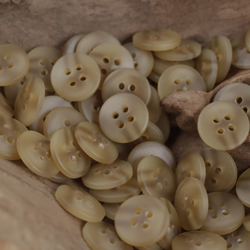 12.5mm Flat 4 Hole Coffee Resin Buttons for Summer Beach Shirts 80 Pack - Lots of Buttons