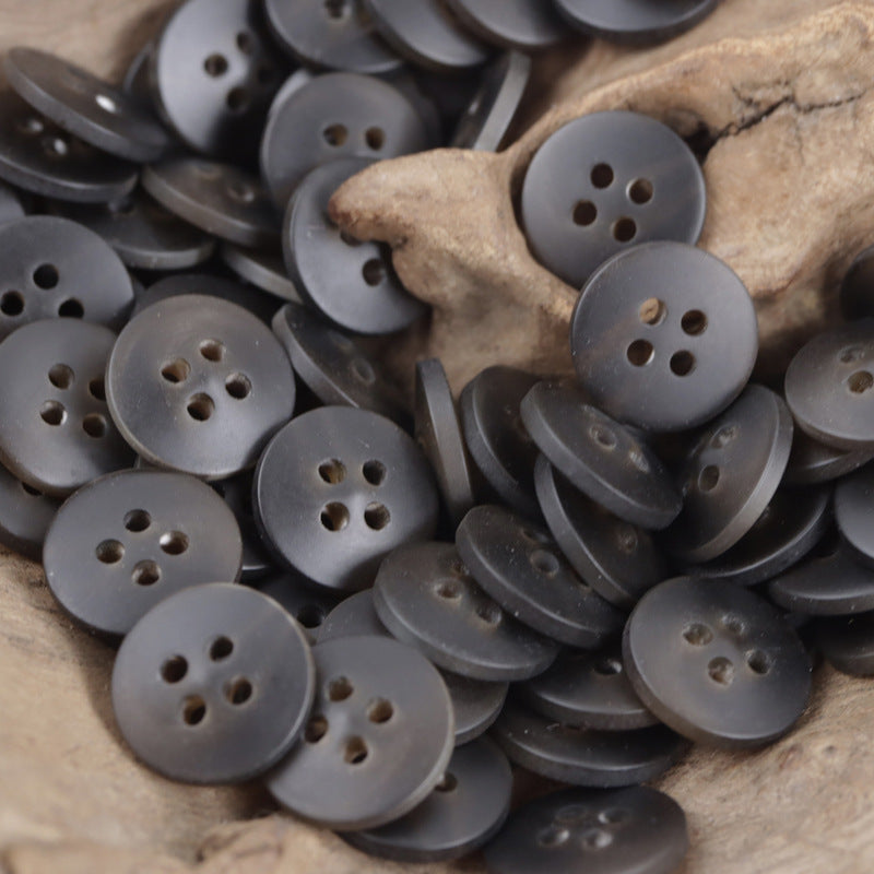12.5mm Flat 4 Hole Coffee Resin Buttons for Summer Beach Shirts 80 Pack - Lots of Buttons