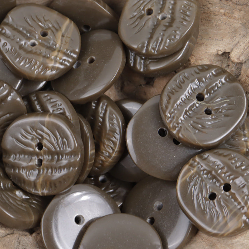 Uneven-Surfaced Palm Tree Graphic 2 Hole Resin Coat Buttons 30PCS - Lots of Buttons