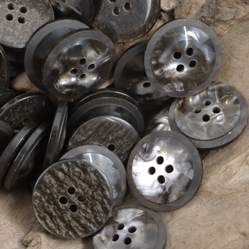 Industrial Round Resin Buttons for Edgy Fashion Dark Hoodies 30pcs - Lots of Buttons
