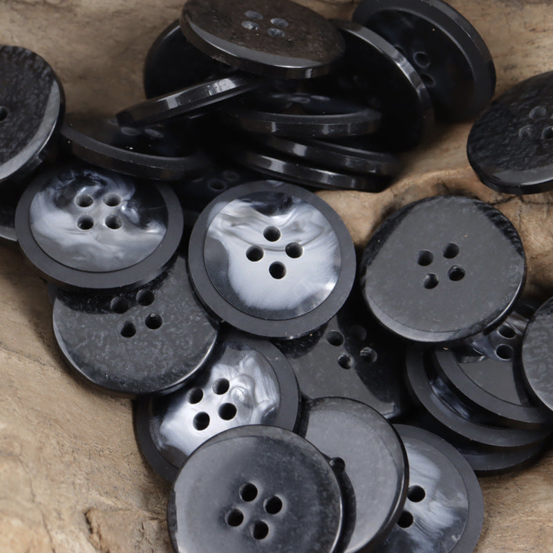 Industrial Round Resin Buttons for Edgy Fashion Dark Hoodies 30pcs - Lots of Buttons