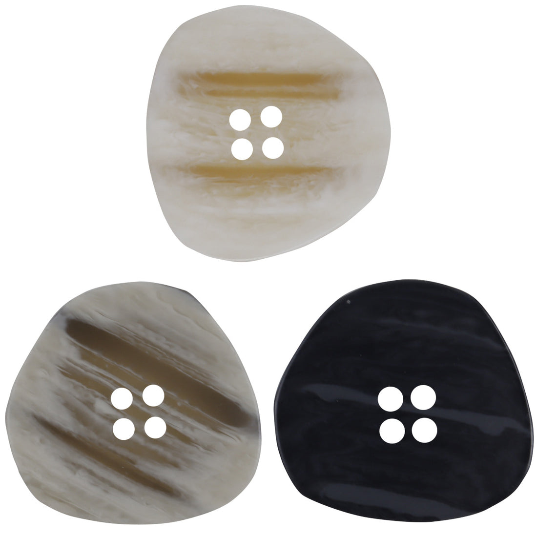 Irregular Gradient Imitation Wood Grain Resin Buttons for Coats,20pcs - Lots of Buttons