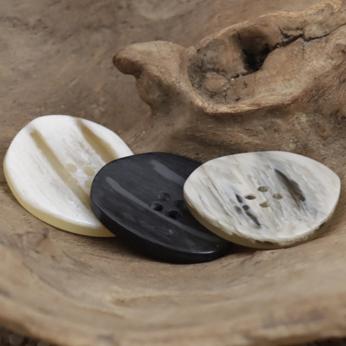 Irregular Gradient Imitation Wood Grain Resin Buttons for Coats,20pcs - Lots of Buttons