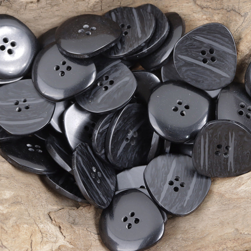 Irregular Gradient Imitation Wood Grain Resin Buttons for Coats,20pcs - Lots of Buttons