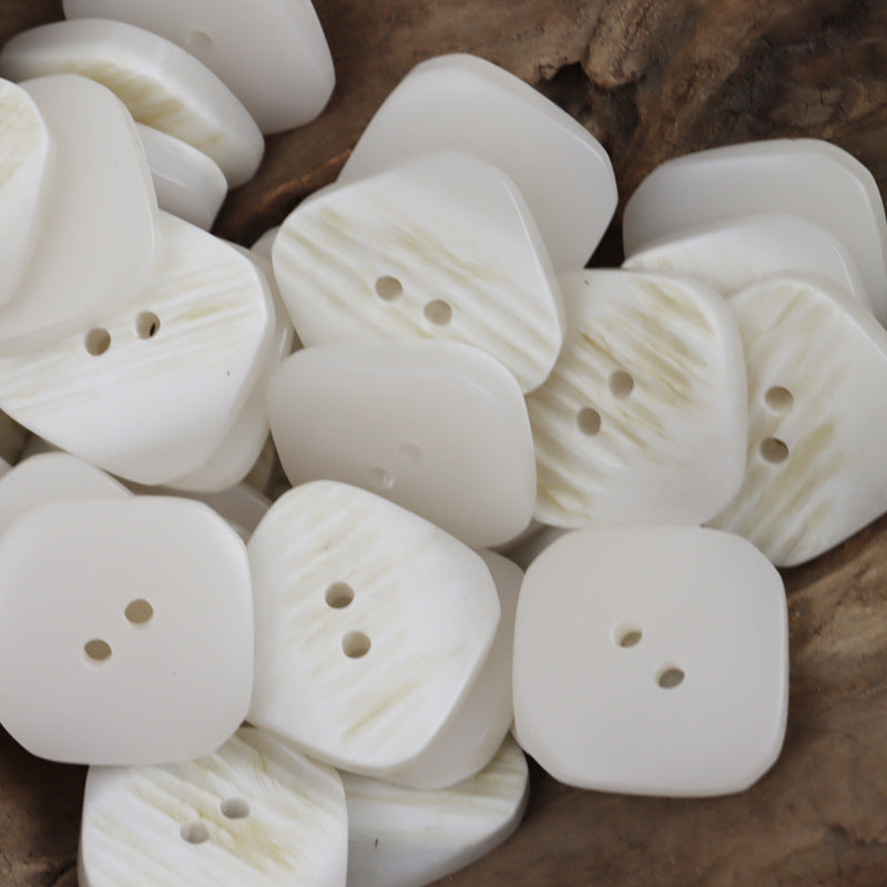 17.5-30mm Rounded Square White Khaki Black Resin Buttons 99 Pack