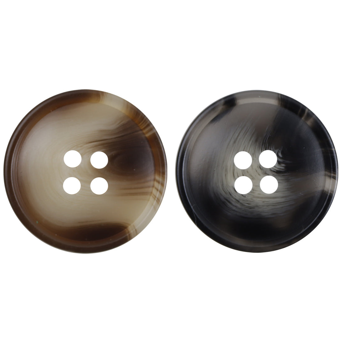 15-25mm Khaki Black-Gray Resin Buttons for Casual Pants 40 Pack - Lots of Buttons