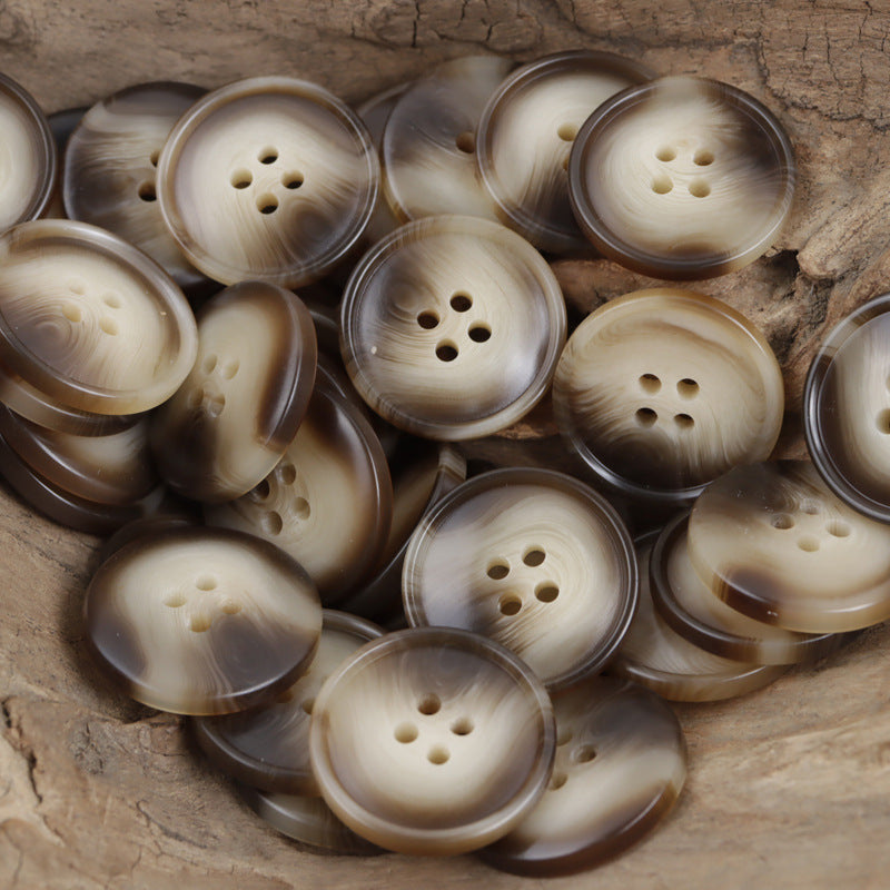 15-25mm Khaki Black-Gray Resin Buttons for Casual Pants 40 Pack - Lots of Buttons
