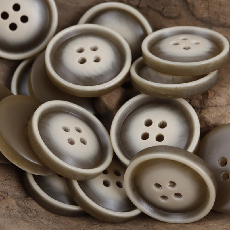 15mm-28mm Khaki Coffee Moonlight Pattern Resin Buttons 40pcs - Lots of Buttons