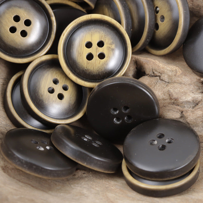 15mm-28mm Khaki Coffee Moonlight Pattern Resin Buttons 40pcs - Lots of Buttons