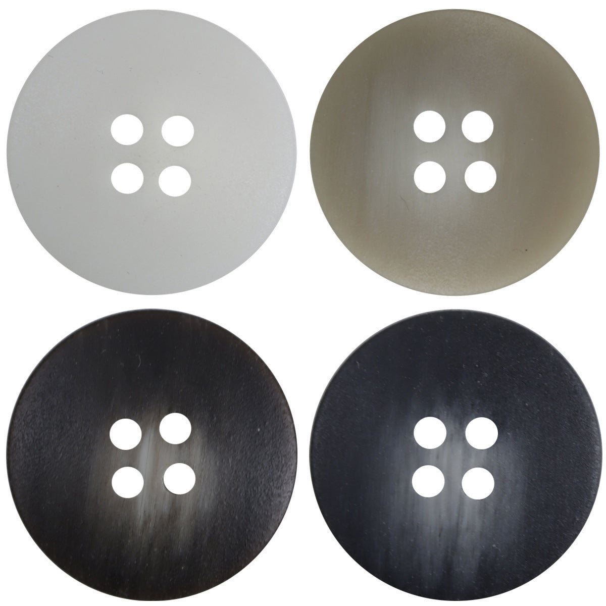 White Khaki Brown Black Gradient Center-Whitened Resin Buttons 40 Pack - Lots of Buttons