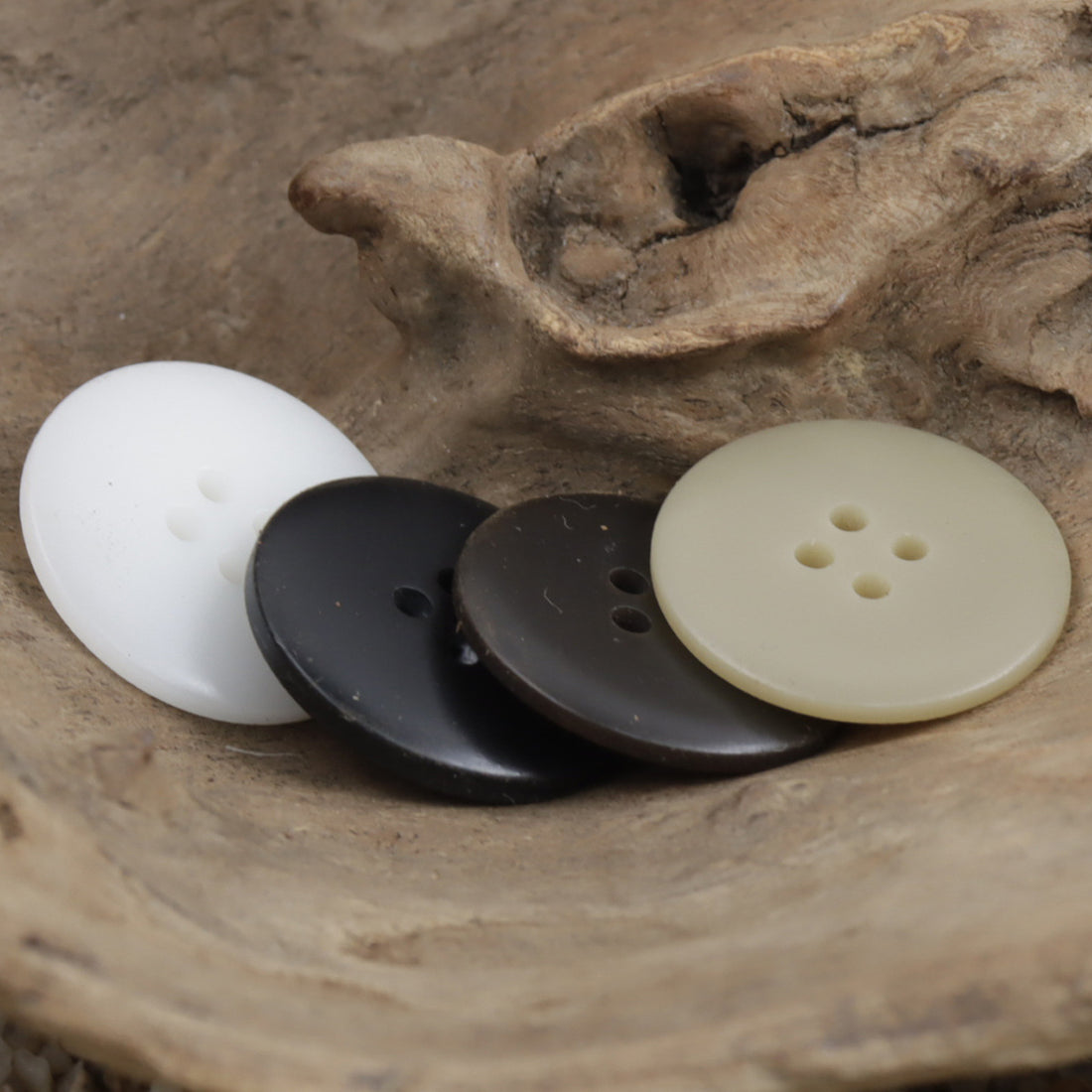 White Khaki Brown Black Gradient Center-Whitened Resin Buttons 40 Pack - Lots of Buttons
