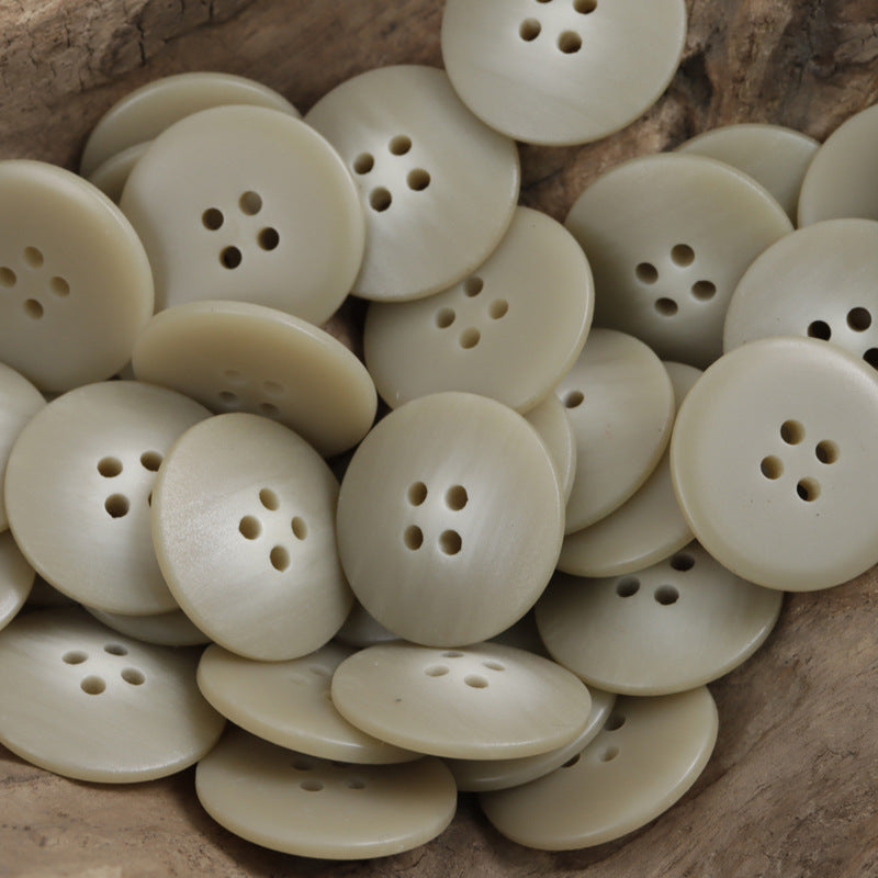 White Khaki Brown Black Gradient Center-Whitened Resin Buttons 40 Pack - Lots of Buttons