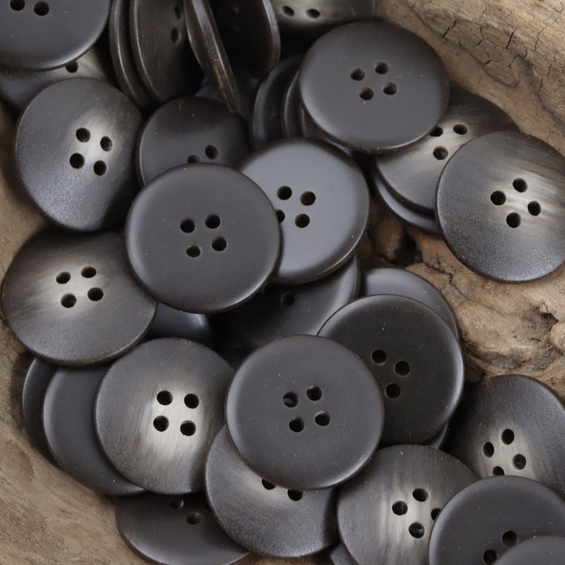 White Khaki Brown Black Gradient Center-Whitened Resin Buttons 40 Pack - Lots of Buttons