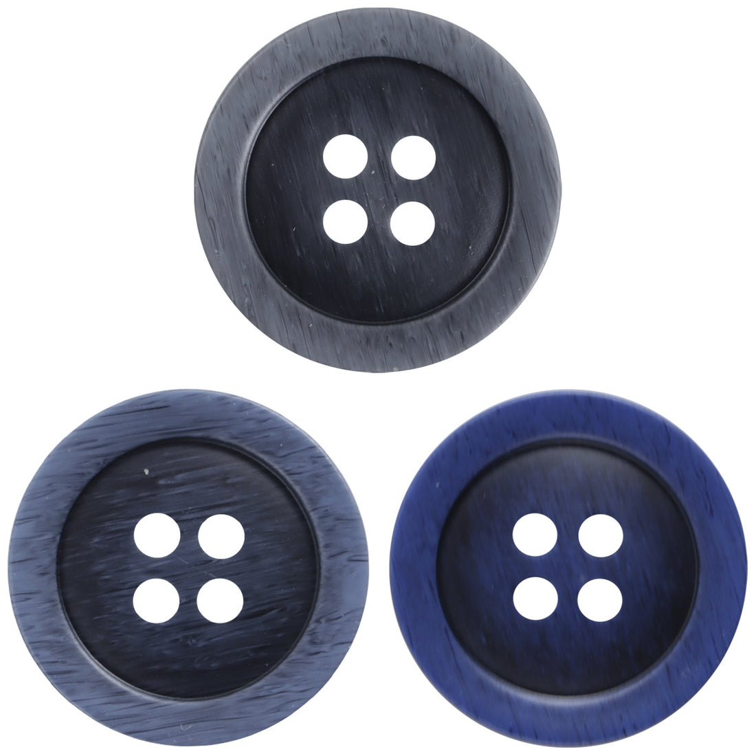Gradient Gray-Blue Imitation Wood Grain Resin Buttons 20pcs - Lots of Buttons
