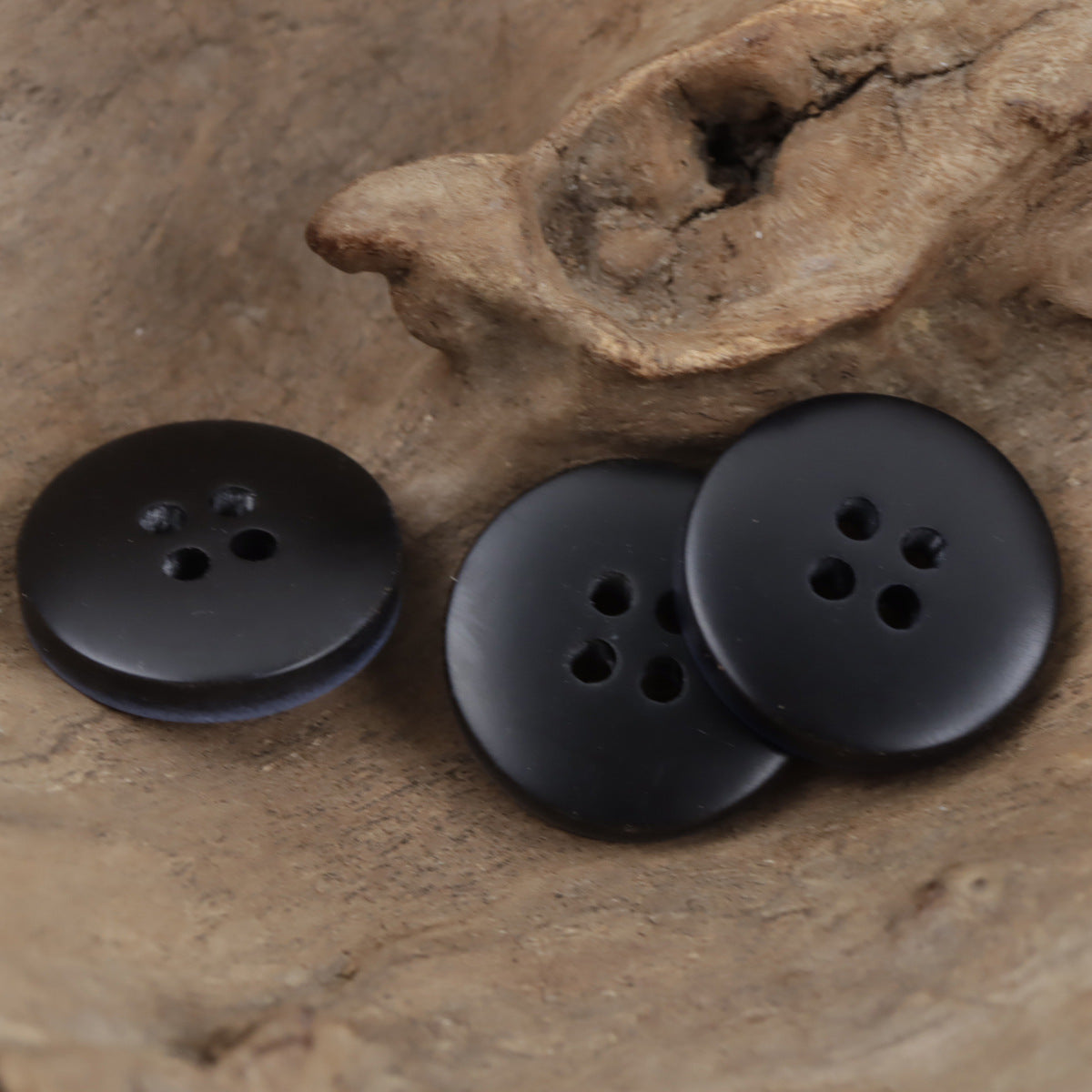 Gradient Gray-Blue Imitation Wood Grain Resin Buttons 20pcs - Lots of Buttons