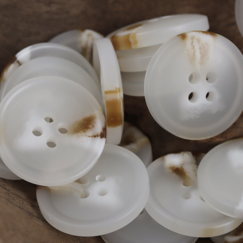 15-25mm White Beige Round Resin Buttons for Casual Jackets 40 Pack - Lots of Buttons