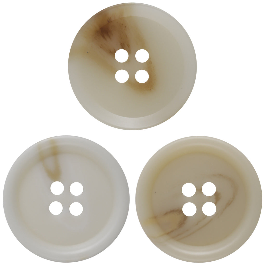 Beige Round Four-Hole Resin Buttons for Autumn Woolen Coats 30 Pack - Lots of Buttons