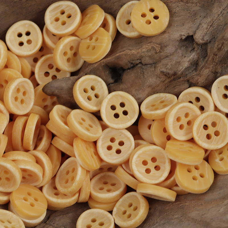 Round Wood-Like Resin Buttons for Casual Shirts Sweaters 50pcs - Lots of Buttons