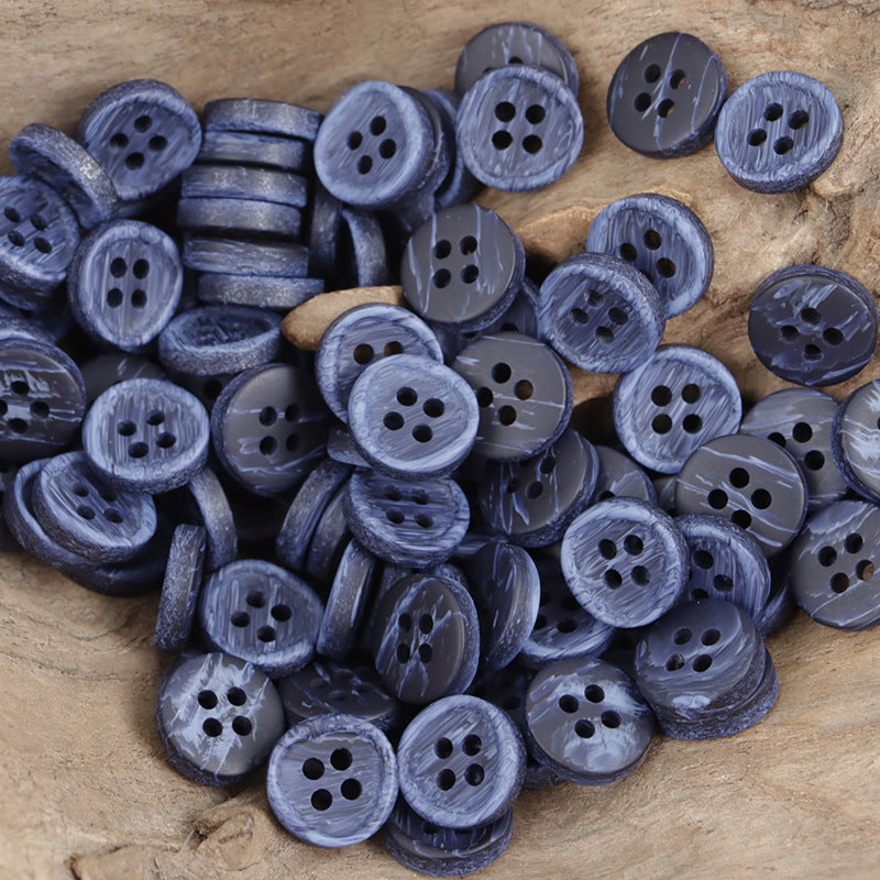 Round Wood-Like Resin Buttons for Casual Shirts Sweaters 50pcs - Lots of Buttons