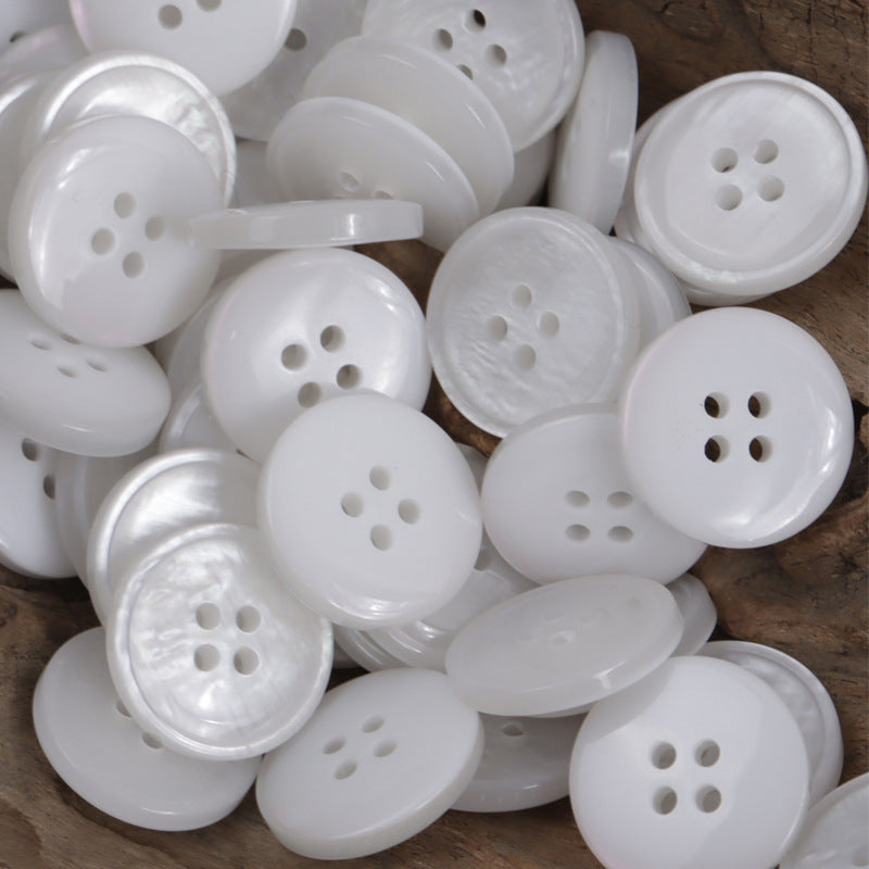 11.5mm - 30mm Round Four-Hole Misty Resin Buttons 40 Pack - Lots of Buttons