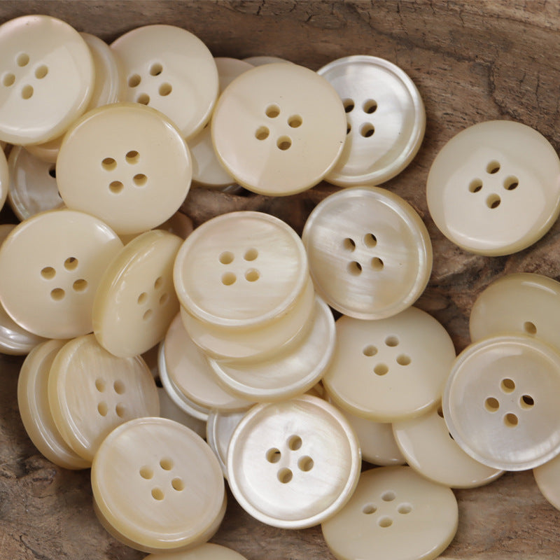 11.5mm - 30mm Round Four-Hole Misty Resin Buttons 40 Pack - Lots of Buttons