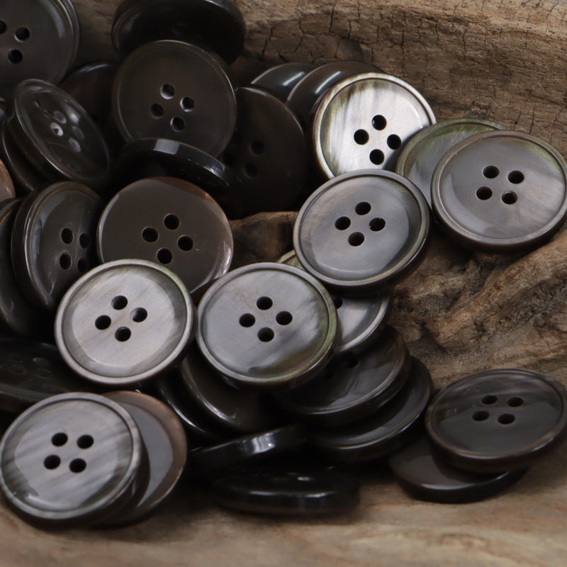 11.5mm - 30mm Round Four-Hole Misty Resin Buttons 40 Pack - Lots of Buttons