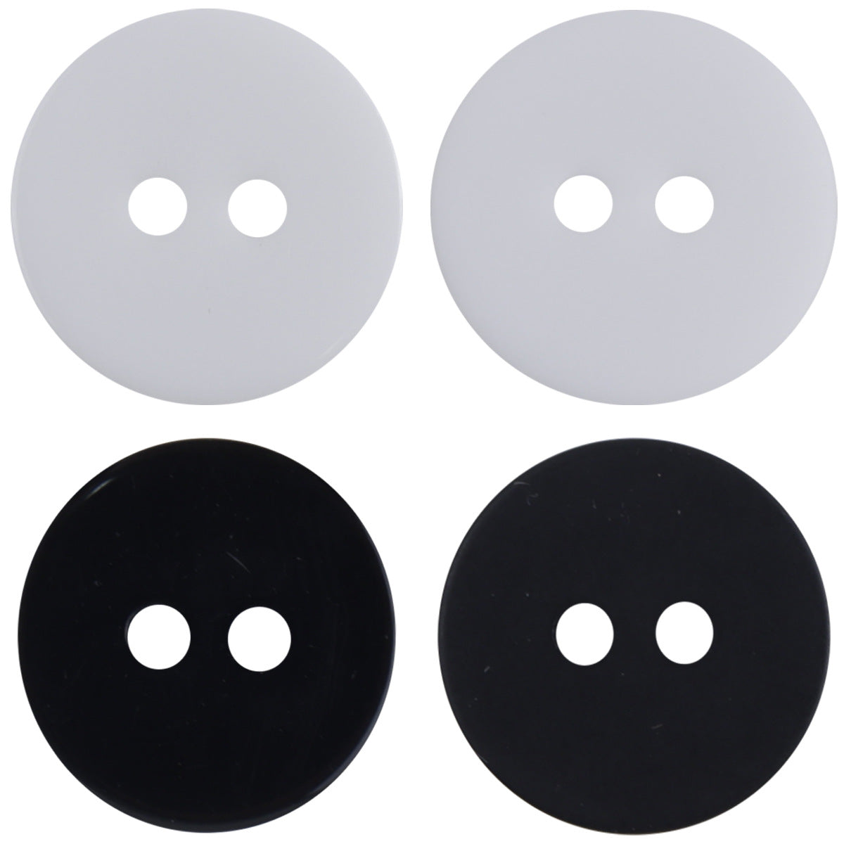 Simple Two-Hole Round Black and White Resin Buttons 40 Pack - Lots of Buttons