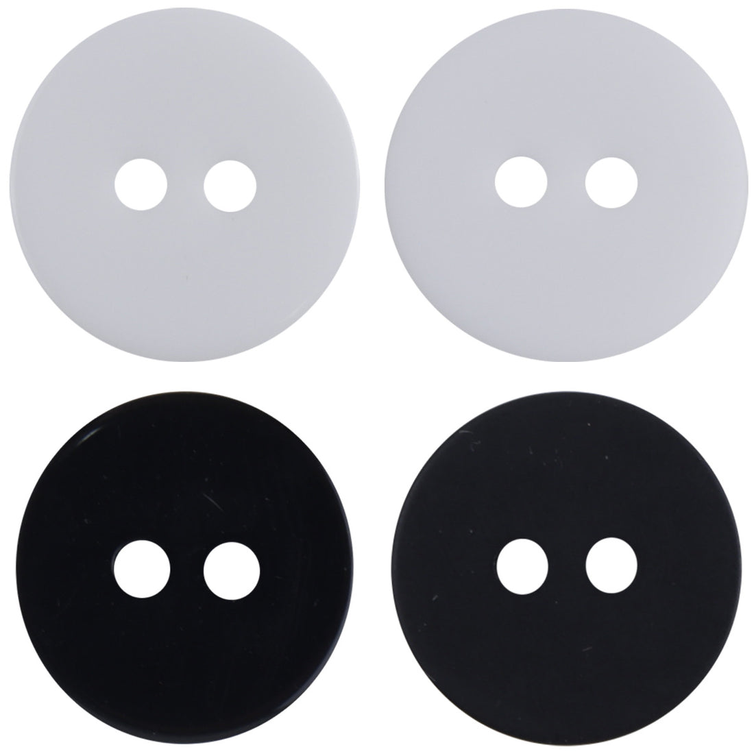 Simple Two-Hole Round Black and White Resin Buttons 40 Pack - Lots of Buttons