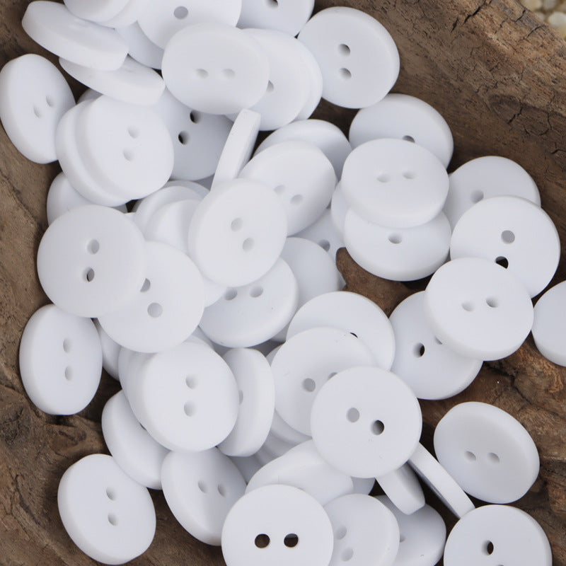 Simple Two-Hole Round Black and White Resin Buttons 40 Pack - Lots of Buttons