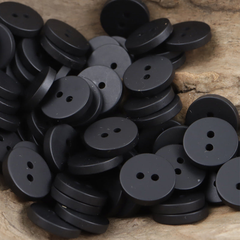 Simple Two-Hole Round Black and White Resin Buttons 40 Pack - Lots of Buttons