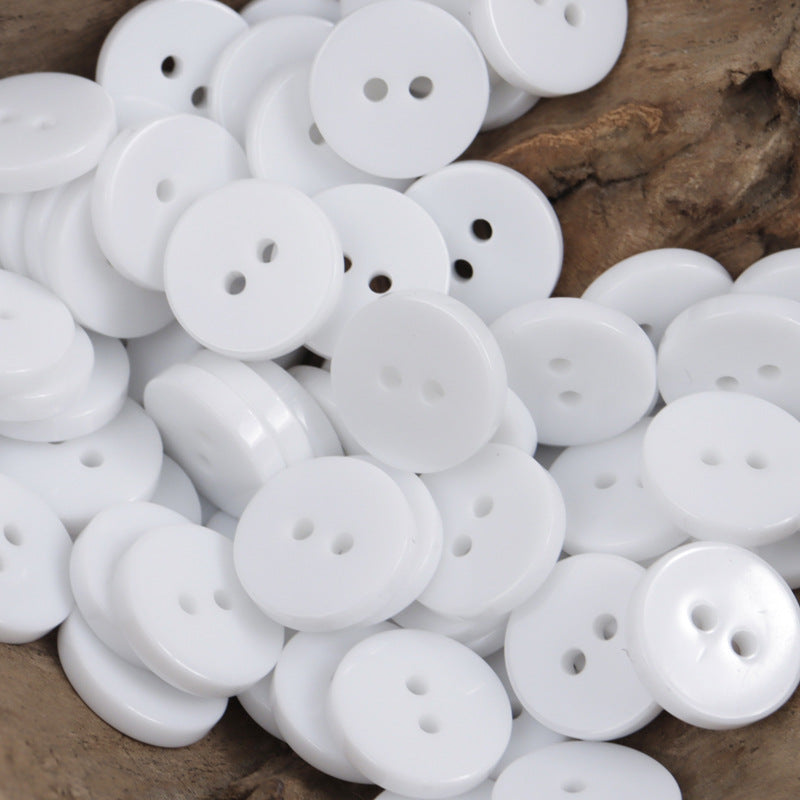 Simple Two-Hole Round Black and White Resin Buttons 40 Pack - Lots of Buttons