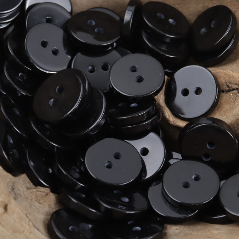 Simple Two-Hole Round Black and White Resin Buttons 40 Pack - Lots of Buttons