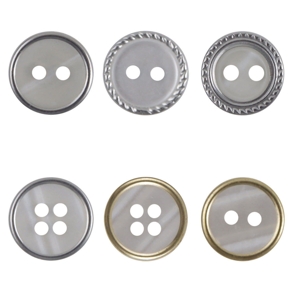 Lockstitch Imitation Shell Pattern Round Resin Buttons,50PCS - Lots of Buttons