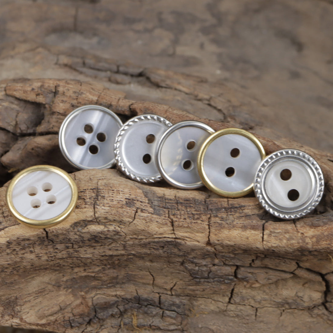 Lockstitch Imitation Shell Pattern Round Resin Buttons,50PCS - Lots of Buttons
