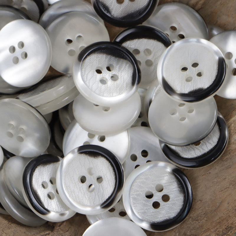 15mm/20mm Black and White Contrast Simple Resin Buttons 30 Pack - Lots of Buttons