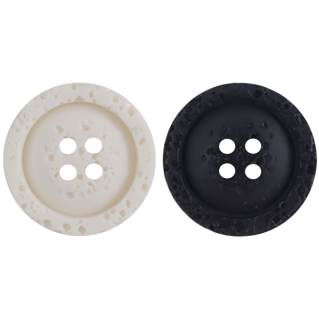 Textured Black White Polyester Resin Buttons for Sweatshirts 30pcs - Lots of Buttons