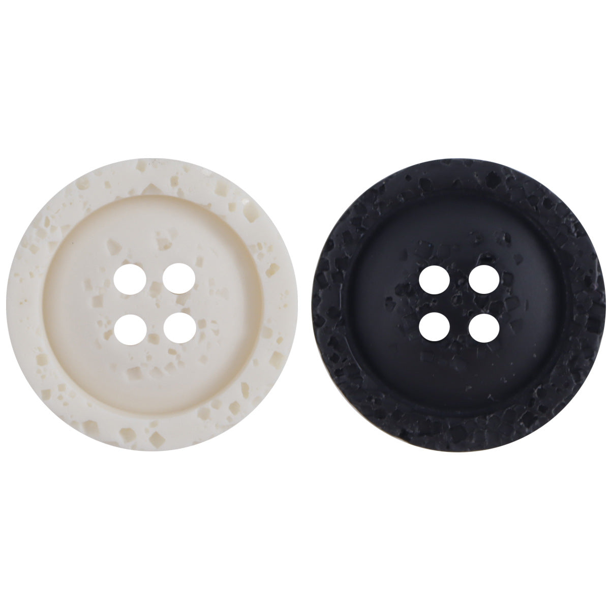 Textured Black White Polyester Resin Buttons for Sweatshirts 30pcs - Lots of Buttons