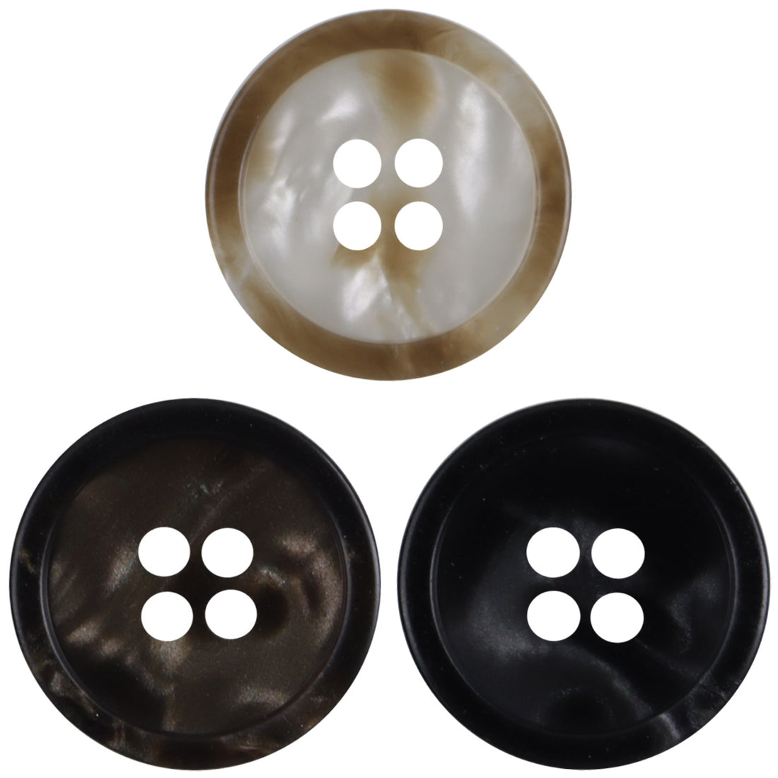 Round Four-Hole Shimmering Pattern Resin Buttons 30 Pack - Lots of Buttons