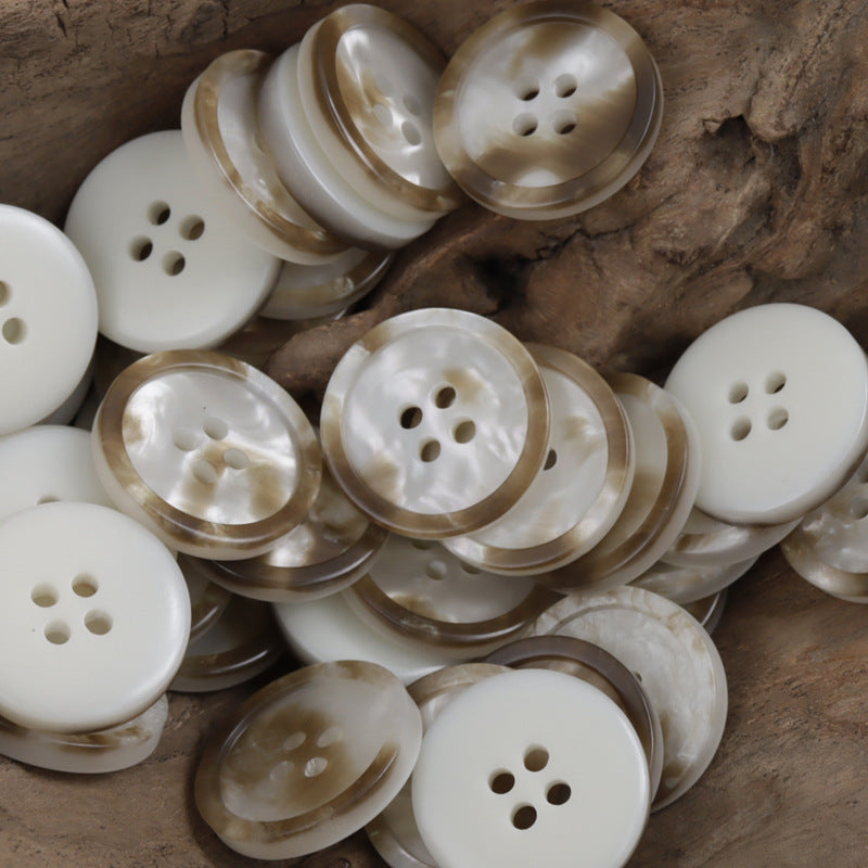 Round Four-Hole Shimmering Pattern Resin Buttons 30 Pack - Lots of Buttons