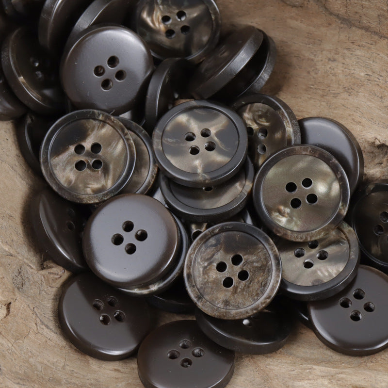 Round Four-Hole Shimmering Pattern Resin Buttons 30 Pack - Lots of Buttons