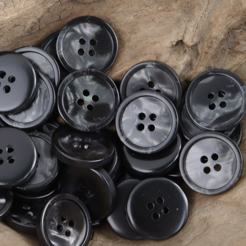 Round Four-Hole Shimmering Pattern Resin Buttons 30 Pack - Lots of Buttons