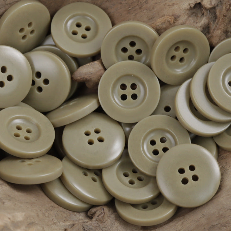 White Green Red Black Wide Rim Four-Hole Resin Buttons 40 Pack - Lots of Buttons