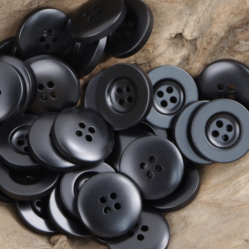 White Green Red Black Wide Rim Four-Hole Resin Buttons 40 Pack - Lots of Buttons