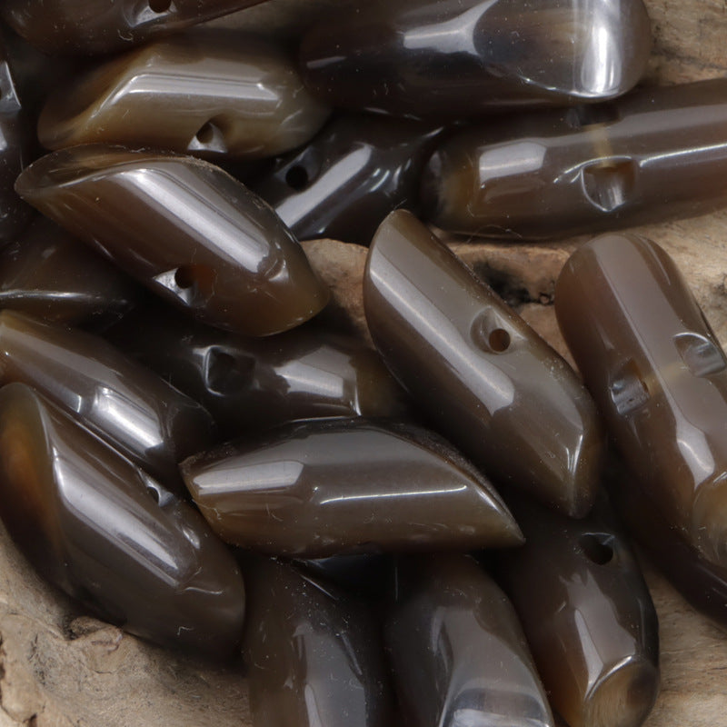 Irregular Ram's Horn-Shaped Resin Buttons for Windbreakers 10pcs - Lots of Buttons