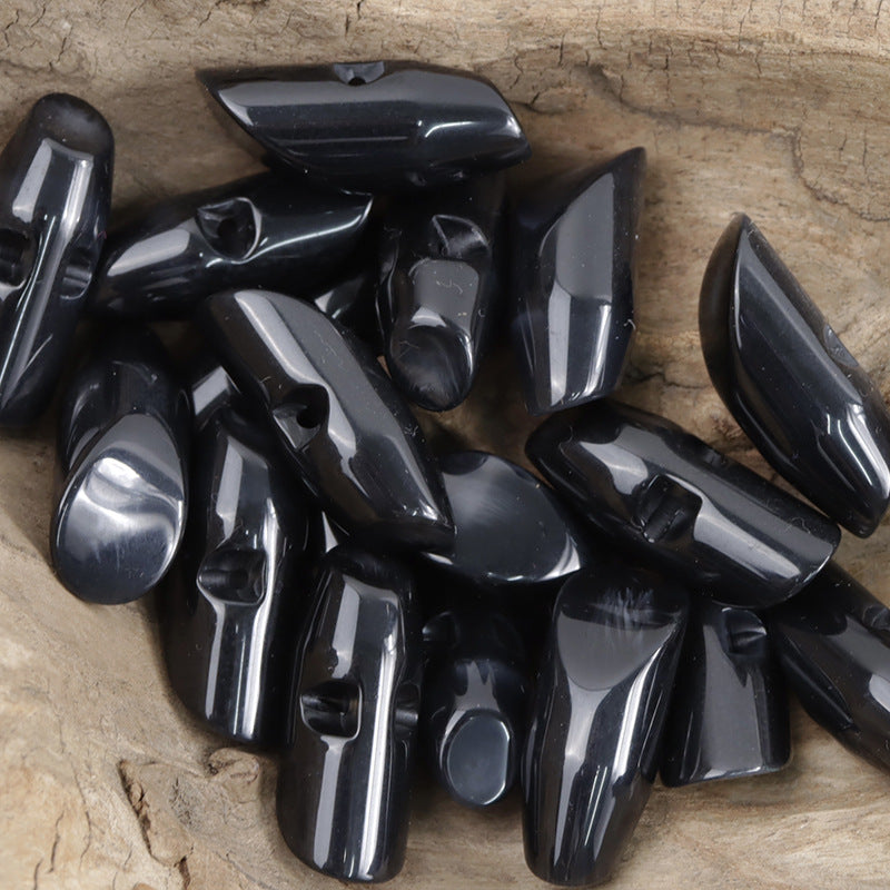 Irregular Ram's Horn-Shaped Resin Buttons for Windbreakers 10pcs - Lots of Buttons